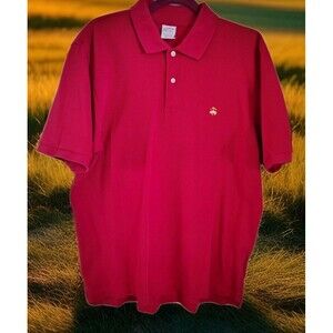 Brooks Brothers Men's Shirt Size L Performance Polo Red Short Sleeve Cotton